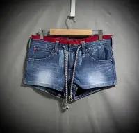 在飛比找Yahoo!奇摩拍賣優惠-EDWIN  JERSEYS 迦績牛仔短褲 超彈性針織丹寧熱