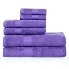 100% Cotton Luxury 6 Piece Towels Set, 2 Bath Towels, 2 Hand Towels, 2 Wash C...