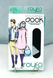 Royfa FC182EA3 Fashion Calf Compression Socks 20-30 mmHg Ebony Argyle L NIB Imp.