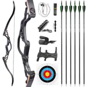 Archery 62" Takedown Recurve Bow 30-60lbs Aluminum Riser Shoot American Hunting