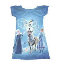 在飛比找蝦皮購物優惠-冰雪奇緣 Elsa Anna 衣服女孩冷凍連衣裙兒童冷凍睡衣