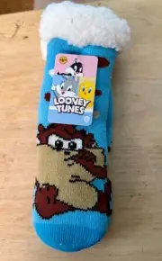 Sherpa Lined Socks Looney Tunes Tanzanian Devil Taz Socks NEW WITH TAGS!