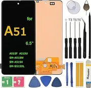 LCD Screen Replacement for Samsung Galaxy A51 SM-A515F A515F/DSN A515F/N A515U A515U1 A515W 6.5" Assembly LCD Display Touch Screen Digitizer with Repair Tools
