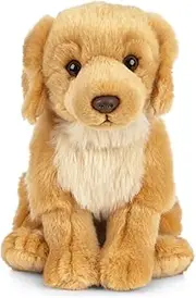 Living Nature Soft Toy - Plush Pet Animal, Golden Retriever Dog (20cm)- Realistic Soft Toy with Educational Fact Tags