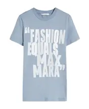 Plain knitted short-sleeved T-shirt S,XS Blue