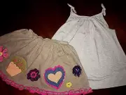 4T Outfit NWT Mini Boden Top w/ Sh Ties & Lemon Loves Lime Embellished Skirt