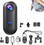 Gosnap - Go Snap Camera, Wearable Mini Gosnap Body Camera, Wearable Necklace, Cameras with 360° Rotationspring Clip, for Outdoor Cycling, Travel, Vlog, Pets, and Self-Media (4K Black)