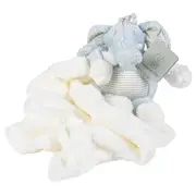 Plush Elephant Toy w/ Cuddle Blanket Baby/Newborn Security Comforter Blue 25cm