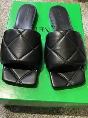 Bottega Veneta Leather Flats Slippers Mules Shoes Size 38.5