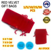 Red Velvet Pouch Drawstring Bags Wedding Favours Gift Party Jewellery Packing