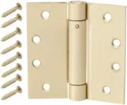 Everbilt 290807 4" Square Satin Brass Adjustable Spring Door Hinge Commercial