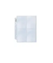 (25) Ultra Pro 2 1/2 x 3 1/2" 4 Pocket Album Pages - For 2 Ring Mini Binders