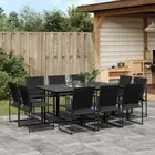 Garden Dining Set Table and Chairs Outdoor Bistro Set Black Textilene vidaXL
