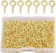 KEWAYO 400Pcs Small Screw Eye Pins, Hooks Eyelets Screw Threaded Silver Clasps, for Cork Top Bottles & DIY Jewelry Making Self Tapping Screws Hooks Ring