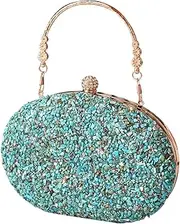 [CORIOS] Women Evening Bag Sequin Clutch Bag Bridal Wedding Purse Ladies Handbag With Detachable Chain Elegant Shoulder Bag