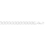 Silver 21cm Solid Bevelled Curb Bracelet