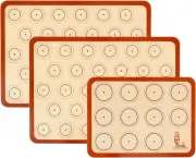 Silicone Macaron Baking Mat Half Sheet - Set of 3 (2 Half Sheet and 1 Quarter)
