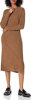 [The Drop] Women's Renata Rib Slounge Midi Dress, Mocha, 3X, Plus Size