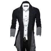 Open-Front Two-Tone Cardigan Light Gray - 2XL