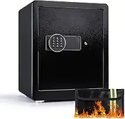 Safe Box, 1.9 Cubic Feet Security Home Safe Box, W/Electronic Digital Keypad, Dual Alarm System, LED Light, Adjustable Shelf, for Money,Documents, Jewelry, Home, Hotel Use, 15"D x 12.2W" x 17.7"H