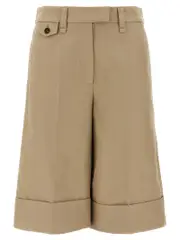 [Brunello Cucinelli] Brunello Cucinelli-Turn-Up Bermuda Shorts Bermuda E Short Beige-Donna 38IT