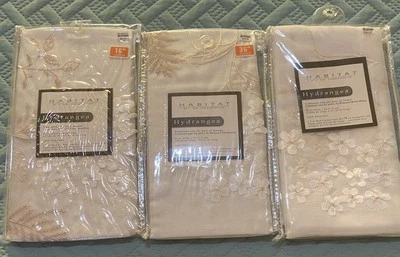 Curtain Set Hydrangea Bed Bath Beyond Habitat Tiers Swags Valance NWT