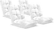 Floor Recliner Folding Lounge Sofa Futon Couch Folding Chair Cushion White x4