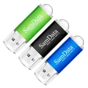 3 Pack 64GB USB Flash Drives USB 2.0 Thumb Drives Memory Stick Jump Drive Zip...