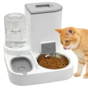 Fhiny Gravity Cat Feeder and Water Dispenser, 2 in 1 Automatic Pet Waterer De...