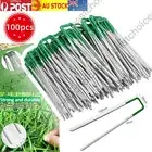 100Pcs Artificial Grass Pins Primeturf Synthetic Turf Nail Fake Lawn U Pegs