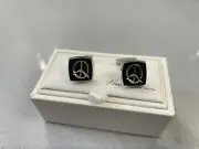 Kenneth Cole Peace Sign Cufflinks Silver NEW
