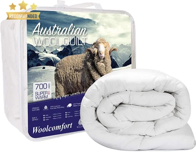 Australian Made Merino Wool Quilt Doona Duvet 700GSM King 240x210cm