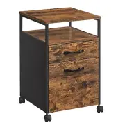 VASAGLE File Cabinet, Mobile Filing Cabinet with Wheels, 2 Drawers, Open Shel...