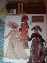 OOP Simplicity Pattern 9522-Doll Collectors Club-Turn Century-11.5" Fash Doll-FF