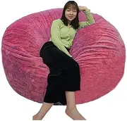 Giant Bean Sack Cover (No Filler) Fuzzy Fluffy Bean Bag Sack Chair Cover Memory Foam Bean Sack Cover Beanless Bag Chair Furniture Blanket Pillowcase Bed Sofa (Color : Rose Red, Size : 59Hx26D)