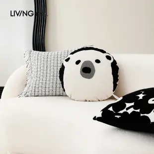 動物證件照圓形卡通沙發抱枕 兒童可愛客廳靠枕套靠墊 (8.3折)