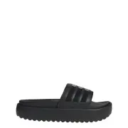 adidas Women's Adilette Platform Slide Sandal Black/Black/Black 7