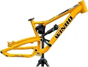 Full Suspension Frame 26er/27.5er MTB Frame Aluminium Alloy Disc Brake Mountain Bike Frame 16.5'' Thru Axle 12 * 142mm DH/XC/AM (Color : Orange, Size : 26 * 16.5'')