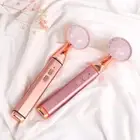 Electric Heated Rose Quartz Led Light Therapy Jade Face Roller