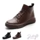 【J&H collection】簡約質感真皮舒適柔韌平底短靴(現+預 黑色／棕色)