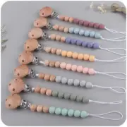 Baby Anti-drop Chain Pacifier Clips Silicone Beads Infant Nipple Appease