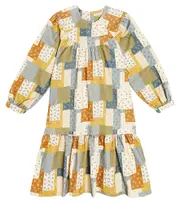 [The New Society] The New Society Bobble patchwork corduroy dress Y 14 multicoloured