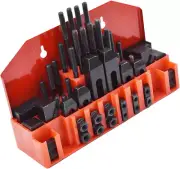 58 Pcs Pro-Series 7/16" T-Slot 3/8"-16 Stud Clamping Kit Hardened Hold down Clam