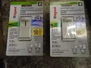2 LEGRAND LIGHT ALMOND PRESET SLIDE DIMMER SWITCHES LSCL453PLACCV4 CFL LED ASHCT