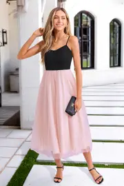 Cupshe Cosmopolitan Stroll Two-Toned Midi Dress - Pink,XL