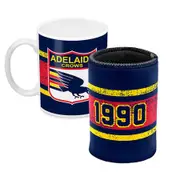 Adelaide Crows AFL Ceramic Cup and Can Cooler Gift Set