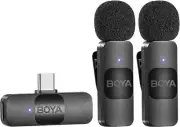 BOYA BY-V20 Wireless Lavalier Lapel Microphone for Android Phone PC - (TX+TX+RX)