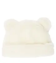 [Max Mara Kids] Max Mara Kids Alpaca, linen, and silk teddy beanie M white