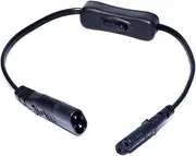 Extension Cord With Switch - IEC 320 C8 to C7 Power Cable, 8 Figure Short Wires Lead With On/Off
