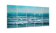 GALLERIEWALLA Coastal Metal Wall Art - 3D Blue Sea Wave Aluminum Artwork for ...